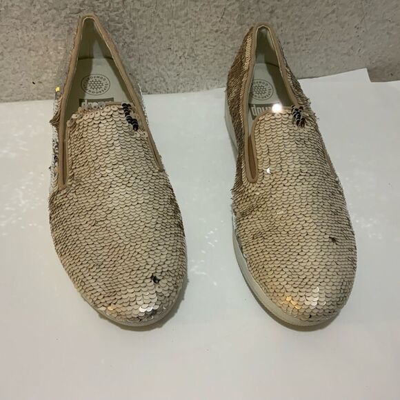 NWOB FitFlop sequins Slip-on gold size 7.5 - Picture 1 of 8